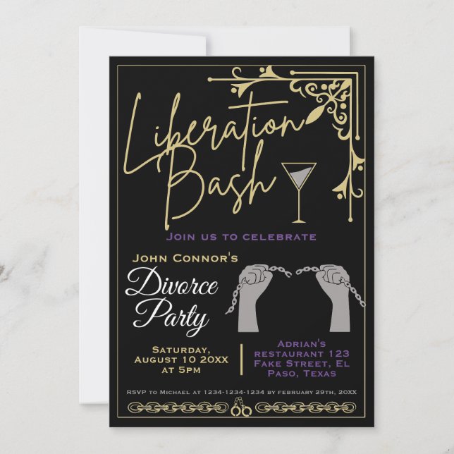 Invitations du parti Divorce : Liberation Bash, Hu (Devant)