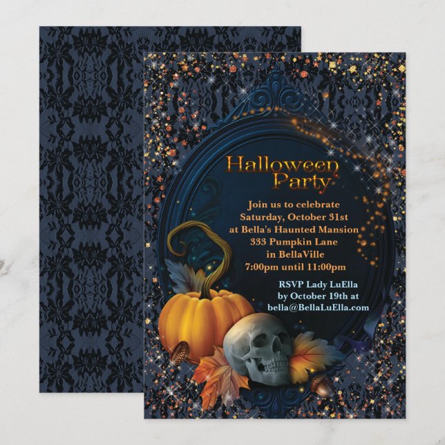 INVITATIONS DU PARTI HALLOWEEN (Devant / Derrière)