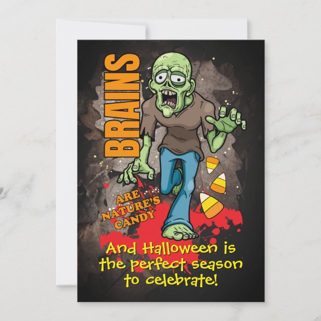 Invitations du parti Halloween Zombie (Devant)
