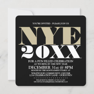 Invitations du parti NYE élégant