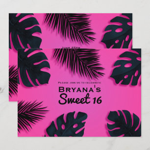 Invitations du parti Palm Tropical Palm Feuilles L