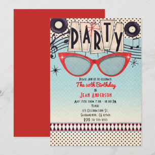 Invitations du parti Retro Vintage des années 50