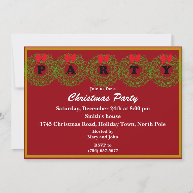 Invitations du parti Wreath Party (Devant)