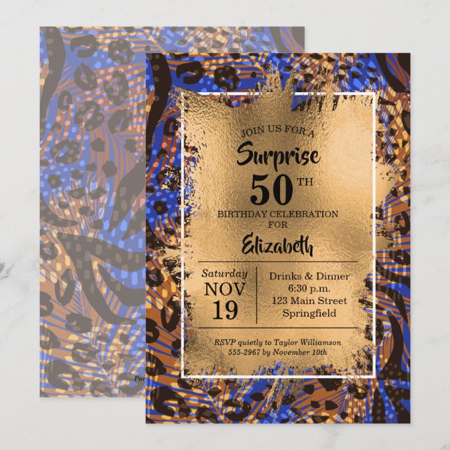 Invitations du Poster de animal d'or 50e anniversa (Devant / Derrière)