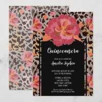 Invitations du Poster de animal rose Floral Quince