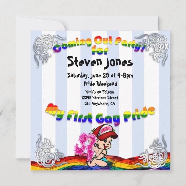 Invitations du premier Gay pride de sortie (Devant)