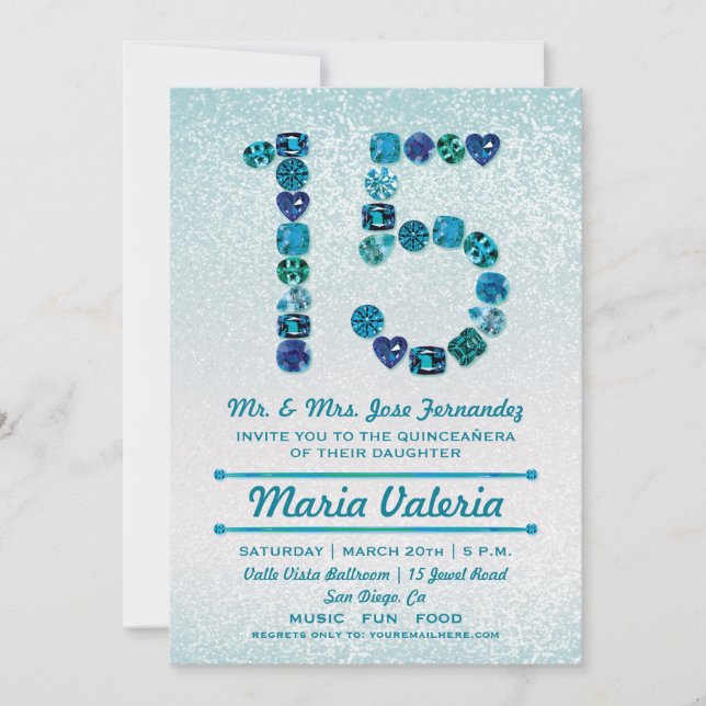 Invitations du Quinceañera, 15e anniversaire de la (Devant)