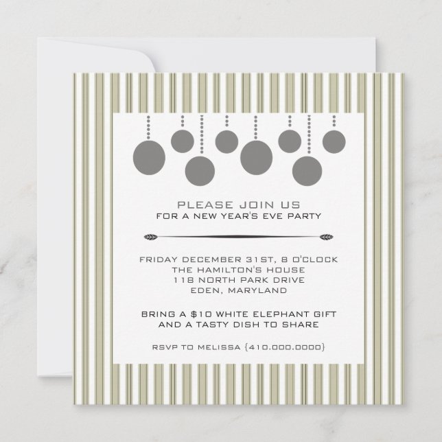Invitations du réveillon du Nouvel An (Devant)