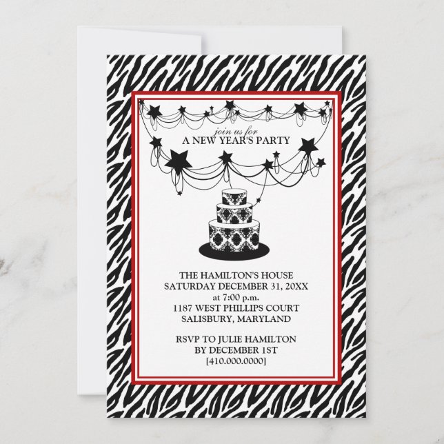 Invitations du réveillon du Nouvel An (Devant)
