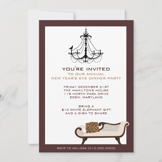 Invitations du réveillon du Nouvel An (Devant)
