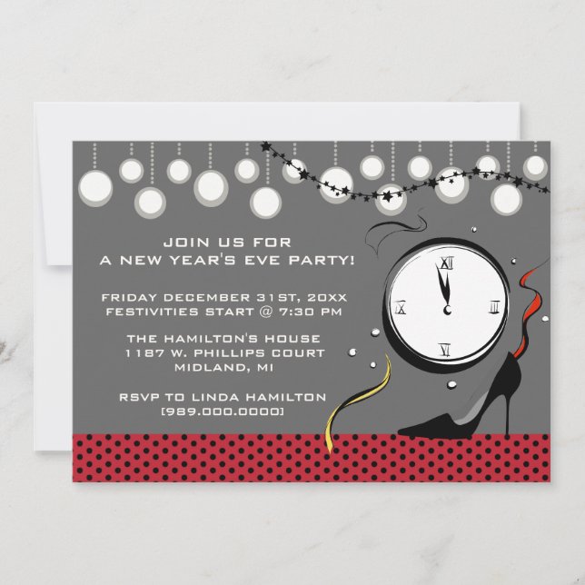 Invitations du réveillon du Nouvel An (Devant)