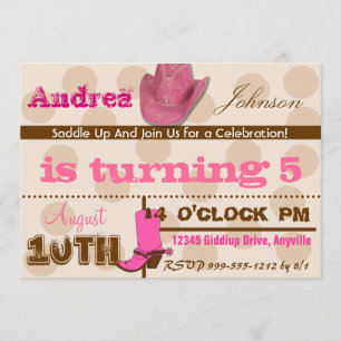 Invitations du SaddUp Cowgirl Birthday Party