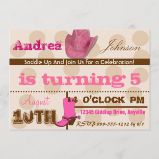 Invitations du SaddUp Cowgirl Birthday Party