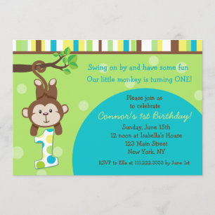 Invitations du singe 1er anniversaire