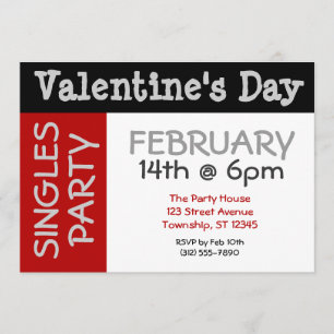 Invitations du Singles Party de la Saint-Valentin