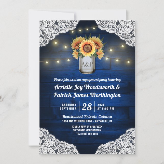 Invitations du Sunflower Mason Jar (Devant)