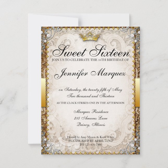 Invitations du Sweet sixteen Ornat Fairytale Story (Devant)