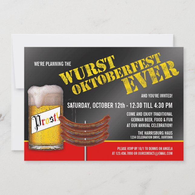Invitations du Wurst Oktoberfest Party (Devant)
