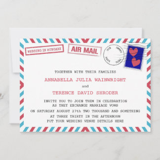 Invitations D'Un Mariage De Messagerie Aérienne En
