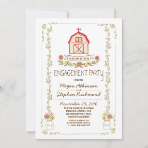 Invitations d'une fête de fiançailles rustique
