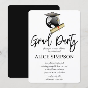 Invitations d'une partie de diplôme simple