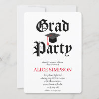 Invitations d'une partie de diplôme simple