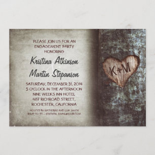 Invitations d'une soirée d'engagement rustique dan