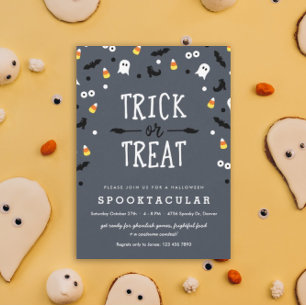 Invitations éffrayant Confetti Cute Halloween Part