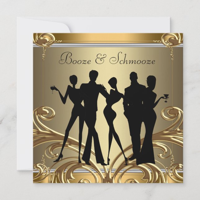 Invitations Elegant Booze et Schmooze (Devant)
