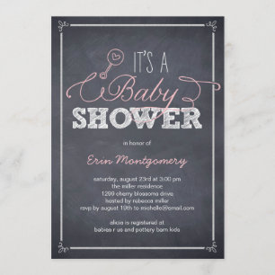 Invitations élégantes à la douche pour bébés - ros