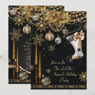 Invitations élégantes à la fête de Noël de Glam