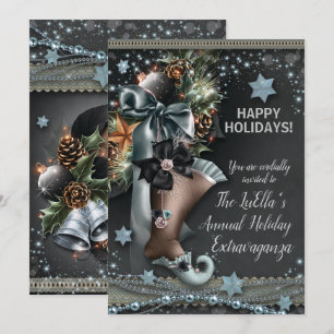Invitations élégantes à la fête de Noël de Glam