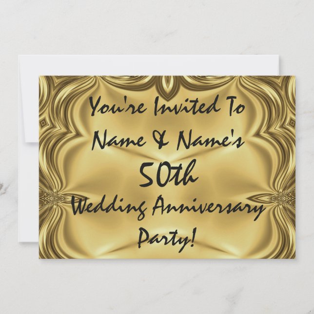 Invitations élégantes à la fête du 50e anniversair (Devant)