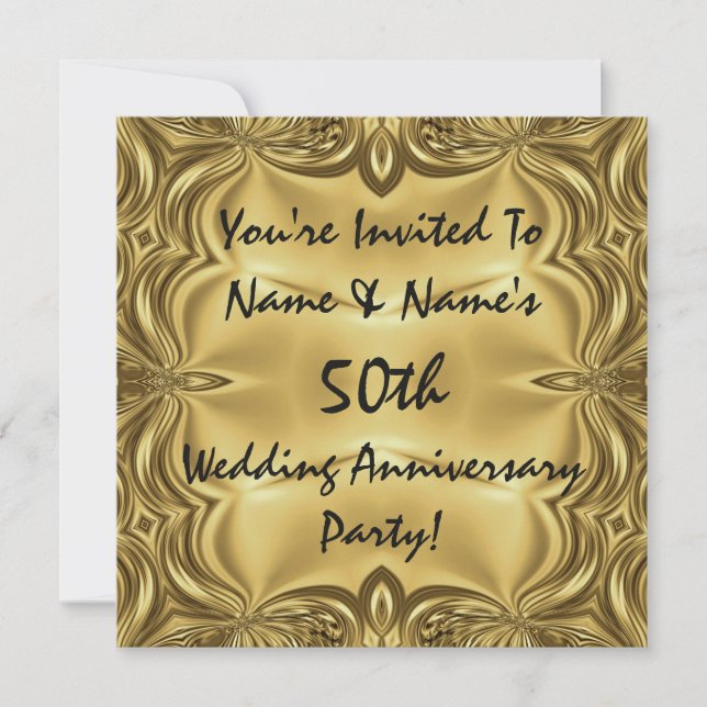 Invitations élégantes à la fête du 50e anniversair (Devant)