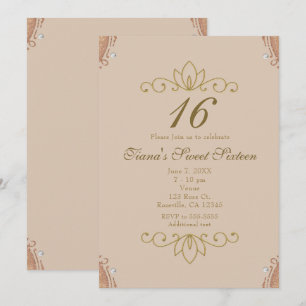 Invitations élégantes à la perle blanche rose et o