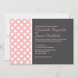 Invitations Élégantes à un mariage à point Polka