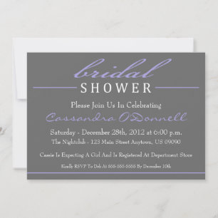 Invitations Élégantes De Douche Mariale (Violet)