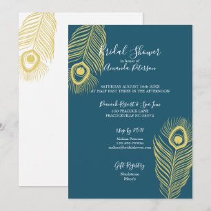 Invitations Élégantes de douche nuptiale Peacock o