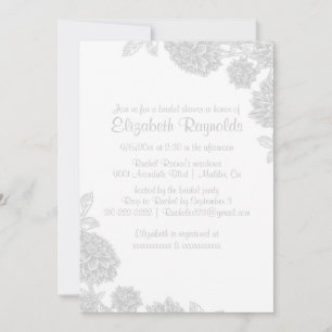 Invitations Élégantes de douches nuptiales blanche