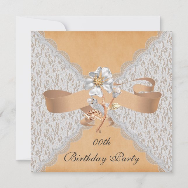 Invitations élégantes de fête d'anniversaire de (Devant)