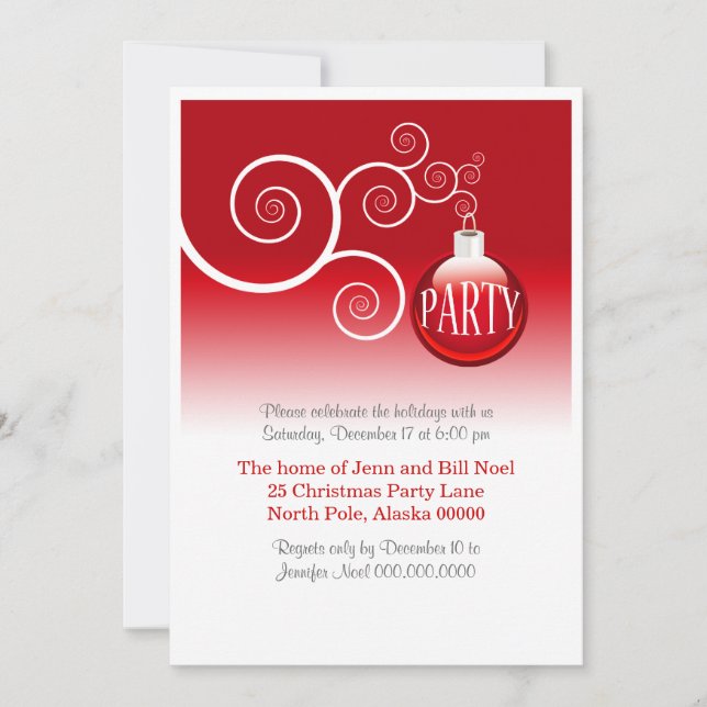 Invitations élégantes de fêtes de fin d'année (Devant)