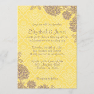 Invitations élégantes de Gold Mariage damassé