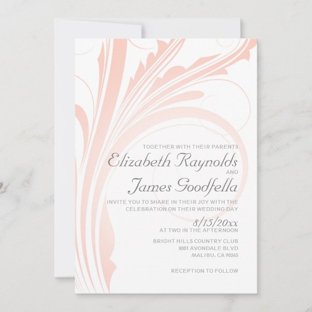 Invitations élégantes de mariage de Flourish (Devant)