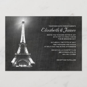 Invitations élégantes de mariage de Paris