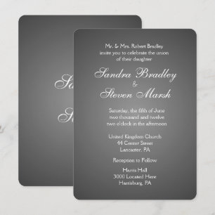 Invitations élégantes de mariage en argent foncé