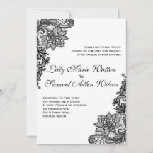 Invitations élégantes de mariage en dentelle