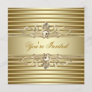 Invitations élégantes de partie d'or