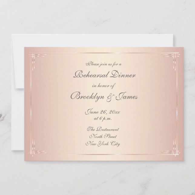 Invitations élégantes de répétition de Mariage Blu (Devant)