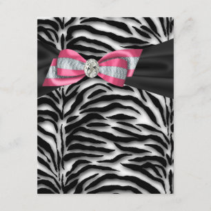 Invitations Élégantes Pink Zebra Party