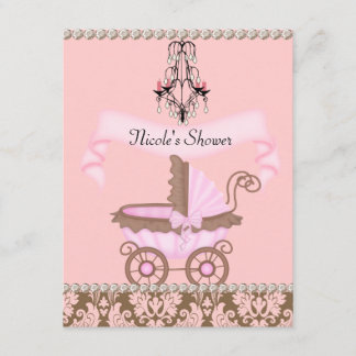 INVITATIONS élégantes pour BABY SHOWER en DAMASK